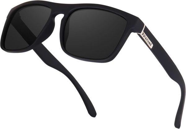 Dervin UV Protected Retro Square Light Weight Matt Finish Polarized Sunglasses for Men and Women (Medium)
