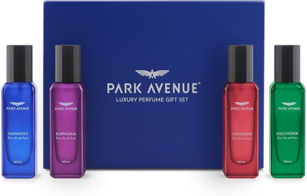 Park Avenue Luxury Perfume Gift Set for Men, 4x20 ml | Euphoria, Conquer, Harmony & Discoverer Perfume | Eau De Parfum | P