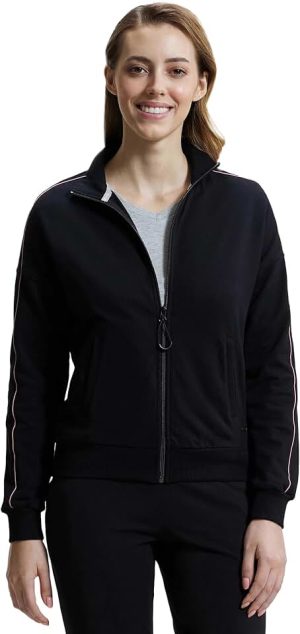 Jockey Women's Regular fit Jacket with Ribbed cuff and hem A111_Black_S
