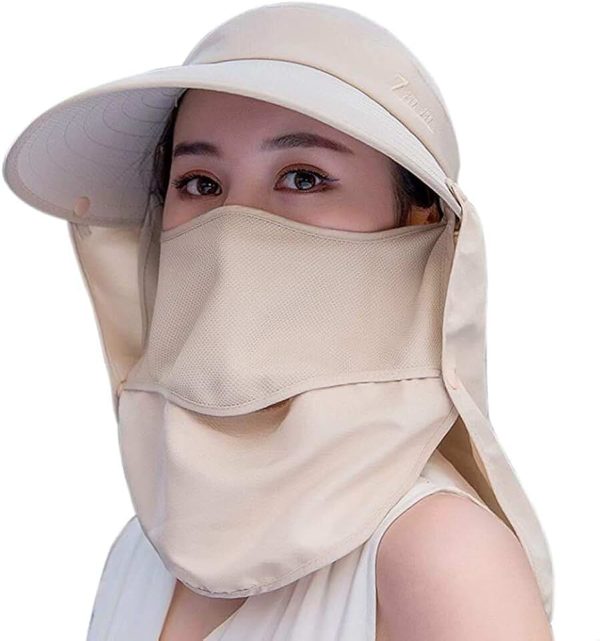 GUSTAVE® Unisex Summer Hats with Detachable Flaps, Sun Hats for Women, Sun Protection Cap for Women, for Ga