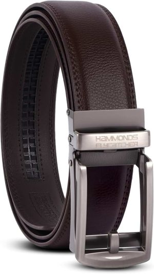 HAMMONDS FLYCATCHER Genuine Leather Belt for Men, Premium Leather Belt with Auto Lock mechanism, Mens Belt