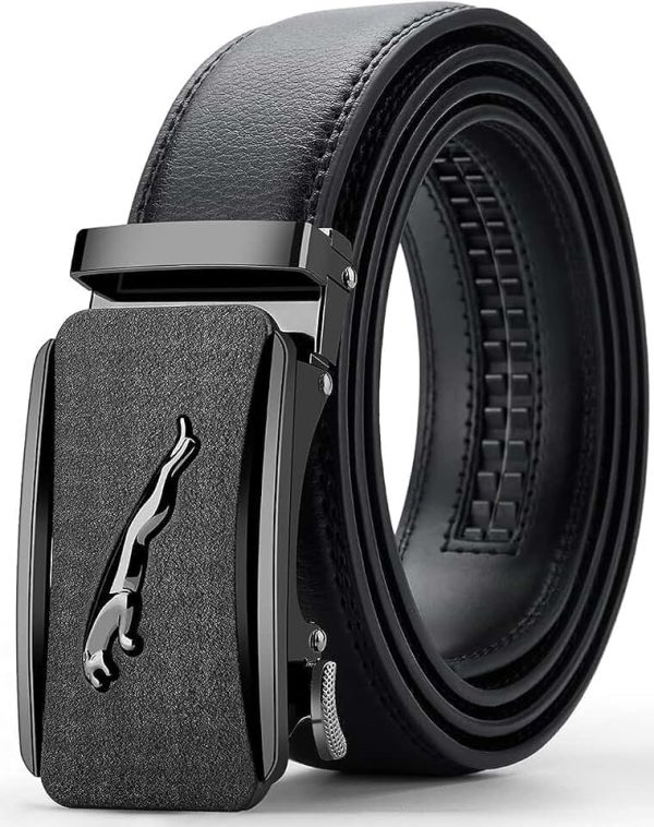 Contacts Genuine Leather Belt for Men with Easier Adjustable Autolock Buckle - Micro Adjustable Belt Fit Ev