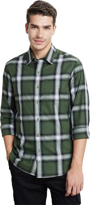 Symbol Premium Men Stylish Checkered Casual Shirt - Regular Fit | Full Sleeve | Pure Cotton | Smart Casual