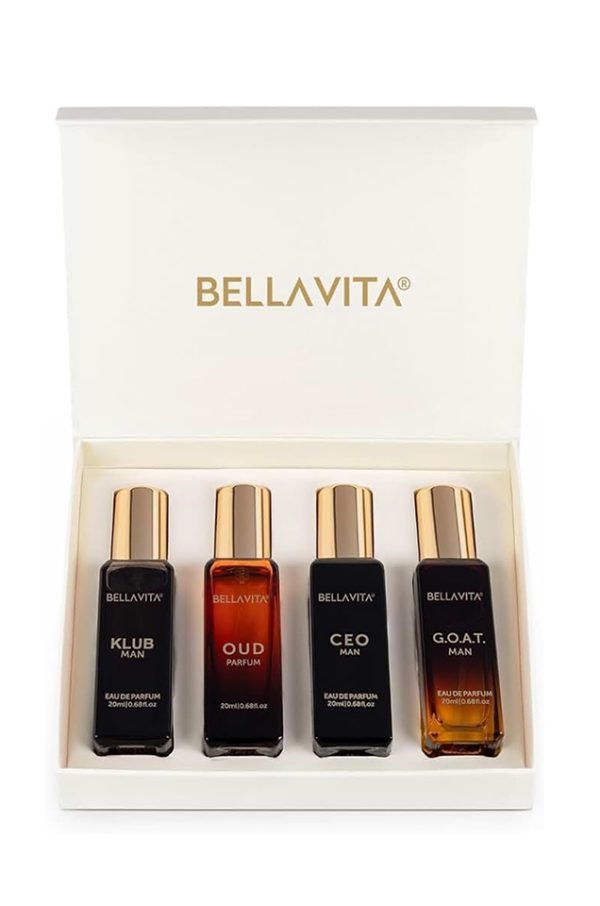 Bella Vita Luxury Man | Long Lasting Liquid Eau De Parfum Gift Set 4 X 20 Ml Perfume For Men | With Klub, Oud, CEO, G.O.A